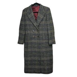 AlexaChung Gray Plaid Double Breasted Felted Coat Alexa Chung Size US 4 - 6